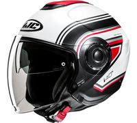 HJC i40N Linia Casco Jet, bianco/nero/rosso, Taglia XL (60/61)