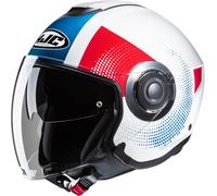 HJC i40N Pyle Casco Jet, bianco-rosso-blu, taglia XS per maschi