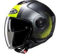 HJC i40N Pyle Casco Jet, nero/grigio/giallo, Taglia XS (53/54)