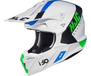 HJC i50 Erased Casco Motocross, bianco/blu, Taglia XL (61/62)