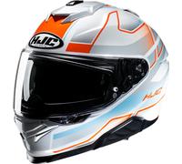 HJC i71 Iorix Casco, bianco-blu-arancione, taglia 2XS per maschi