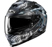 HJC i71 Taurus Casco, nero-grigio-blu, taglia M per maschi