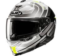 HJC i71 Viz Casco, bianco/grigio/giallo, Taglia XXL (62/63)