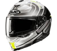 HJC i71 Viz Casco, grigio-bianco-giallo, taglia M per maschi
