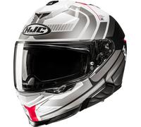 HJC i71 Viz Casco, grigio-bianco-rosso, taglia M per maschi