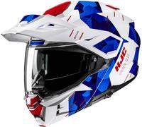 HJC i80 Roki Casco, bianco-rosso-blu, taglia 2XL per maschi