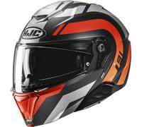 HJC i91 Arven Casco, nero-arancione-argento, taglia S per maschi