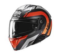 HJC I91 Arven Nero Opaco Arancione Flip Modular ECE2206 Casco Da Moto