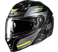 HJC Casco moto apribile i91 DUSK MC3H – Nero/Grigio/Giallo Fluo – Taglia XS