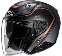 HJC RPHA 31 Kouv Casco Jet, nero/grigio/arancione, Taglia L (58/59)