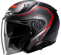 HJC RPHA 31 Kouv Casco Jet, nero/grigio/rosso, Taglia XL (60/61)