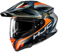 HJC RPHA 60 Quid Casco da enduro, Arancione/nero/argento/oro, Taglia M (57/58)
