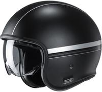 HJC V30 Equinox Casco jet, nero/argento, Taglia XS (53/54)