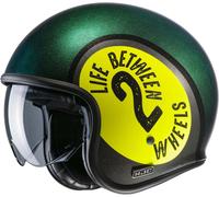 HJC V30 Harvey Casco a reazione, giallo/verde, Taglia S (55/56)