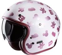 HJC V31 Disney Mickey Retro Casco Jet, bianco-rosa, taglia S per maschi