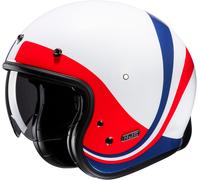 HJC V31 Emgo Retro Casco Jet, bianco/rosso/blu, Taglia L (58/59)