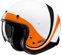 HJC V31 Emgo Retro Casco Jet, nero-bianco-arancione, taglia M per maschi