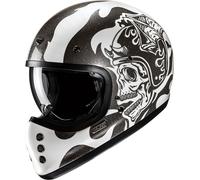 HJC V60 Flame Casco, Bianco/nero, Taglia XS (54/55)