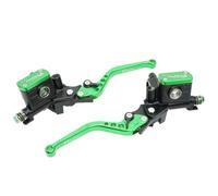 HJDGHU Freno Frizione Pompa Freno Cilindro Maestro Moto Leva Manubrio Frizione idraulica Moto da Corsa 22mm Leve Freno Frizione(Green One Pair)