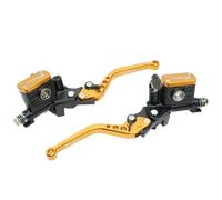 HJDGHU Freno Frizione Pompa Freno Cilindro Maestro Moto Leva Manubrio Frizione idraulica Moto da Corsa 22mm Leve Freno Frizione(Gold One Pair)