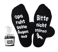HJDJBD Calzini divertenti per nonno con scritta in lingua tedesca "Bitte nicht Stören Nonn Ruht Seine Augen aus", regalo di compleanno per la festa del papà, regalo per nonno, marito, pensionato, idea