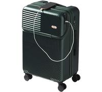 HJDQMDHA Silenzioso Valigie per bagagli con cerniera con porta di ricarica USB Lucchetto a combinazione TSA Ruota universale Robusta valigia da viaggio Liscio