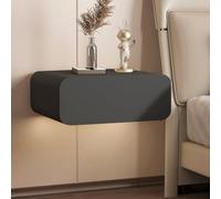 HJDSUDU Comodino sospeso con cassetti, Comodino da Parete con Binario in Metallo, mensola sospesa con armadietto, Comodino sospeso, salvaspazio, per Camera da Letto, Veranda,Nero,30cm/12in