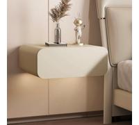 HJDSUDU Comodino sospeso con cassetti, Comodino da Parete con Binario in Metallo, mensola sospesa con armadietto, Comodino sospeso, salvaspazio, per Camera da Letto, Veranda,Cachi,40cm/16in