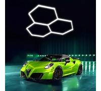 HJDSUDU Lampada da soffitto Moderna a LED Esagonale per Garage, 105 W 15000 LM, Confezione da 15, a Nido d'Ape, per Garage, seminterrato, Sala Giochi, Magazzino, Palestra, 3 esagoni