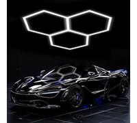 HJDSUDU Luci a Nido d'Ape esagonali, Lampada da Garage a Nido d'Ape a LED, plafoniera collegabile, per Garage, seminterrato, Magazzino, Officina di Bellezza per Auto,3 Hex(15 Packs)