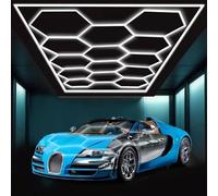 HJDSUDU Luci LED Esagonali Super Luminose da Garage a Soffitto a Nido d'Ape, 14 Hex with Rectangle Frame