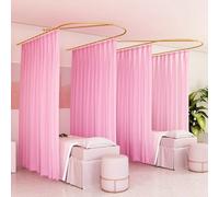 HJDSUDU Tende divisorie per la Privacy a Forma di U per divisori di stanze con Gancio Piatto Tende ospedaliere inerenti per camerini, saloni di Bellezza, camere da Letto,Rosa,100cm/39in