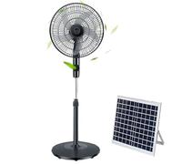 HJDSUDU Ventilatore oscillante Solare da 16", Ventilatore oscillante Ricaricabile con Pannello Solare, Batteria da 10000 mAh, Due metodi di Ricarica, 3 velocità per casa, Ufficio, Esterno