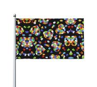HJFCZH Bandiere decorative per esterni con stampa a forma di cuore, per la consapevolezza dell'autismo, in poliestere vivace, per cortile, patio e feste