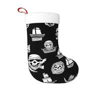 HJFCZH Calzini decorativi natalizi Calza morbida in bianco e nero Pirati Immagine leggera, con una buona sensazione tattile per Halloween, Natale e Capodanno