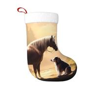 HJFCZH Calzini decorativi natalizi Calza Soft Horse Meets Dog Picture leggeri, con una buona sensazione tattile per Halloween, Natale e Capodanno