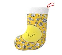 Hjfczh Calzini decorativi natalizi con stampa floreale sorridente per alberi di Natale, tavoli da pranzo