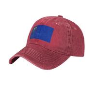 HJFCZH Cappello da baseball da cowboy nero con bandiera del Nevada, cappello regolabile in cotone classico con tesa curva, Rosso, Taglia unica