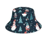 HJFCZH Cappello da pescatore con immagine di Babbo Natale, per uomo e donna, in viaggio, nero