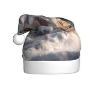 HJFCZH Cappello di Natale con immagine di Babbo Natale su un igloo per adulti accessorio di qualità morbido, leggero e soffice