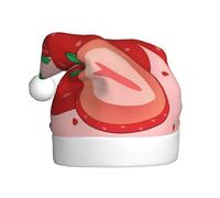HJFCZH Cappello di Natale di stampa della fragola del fumetto per l'orlo morbido e soffice dell'adulto, comfort leggero
