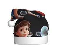 HJFCZH Cappello di Natale per adulti con stampa di bolle che soffia una bambina dei cartoni animati che lo rende un regalo divertente e durevole per uomini e donne