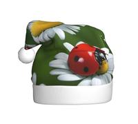 HJFCZH Cappello di Natale stampato coccinella su margherita per adulti accessorio festivo di qualità realizzato morbido, leggero