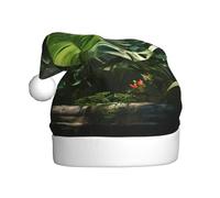 HJFCZH Cappello di Natale verde con stampa di piante tropicali della giungla per adulti, un regalo divertente e durevole per uomini e donne