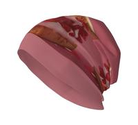 HJFCZH Cappello lavorato a maglia alla moda per adulti con immagine di un panino alla fragola, elastico, caldo, per uomini e donne