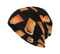 HJFCZH Cappello lavorato a maglia alla moda per adulti, con stampa a forma di uovo, morbido, caldo ed elastico, adatto per l'uso quotidiano, uscite e sport, nero
