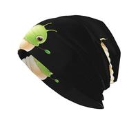 HJFCZH Cappello lavorato a maglia alla moda per adulti, stampa di pupa di bachi da seta, morbido, caldo ed elastico, adatto per l'uso quotidiano, uscite e sport, nero