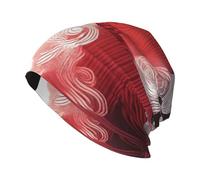 HJFCZH Cappello lavorato a maglia alla moda per adulti Tai Chi con stampa astratta morbido caldo ed elastico adatto per l'uso quotidiano per uscire e fare sport, nero