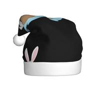 HJFCZH Cappello natalizio con stampa di coniglietto che fa il bagno, per adulti, un regalo divertente e durevole per uomini e donne