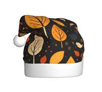 HJFCZH Cappello natalizio con stampa di foglie cadenti per adulti, tesa morbida e soffice, leggero e confortevole